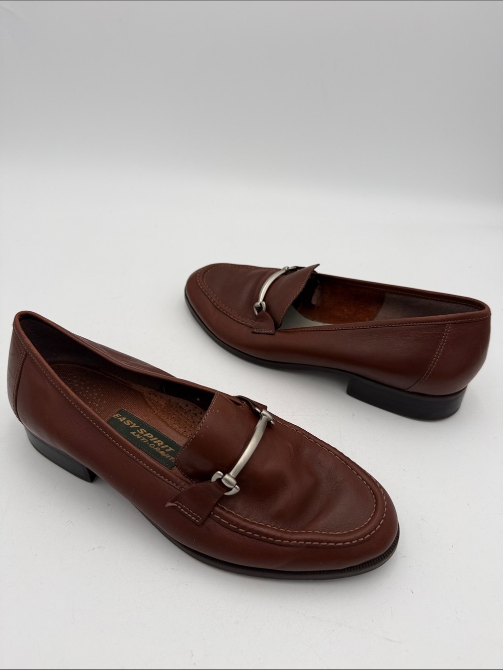 Vintage Easy Spirit Brown Leather Bit Loafers Women 8.5 casual Y2K office retr